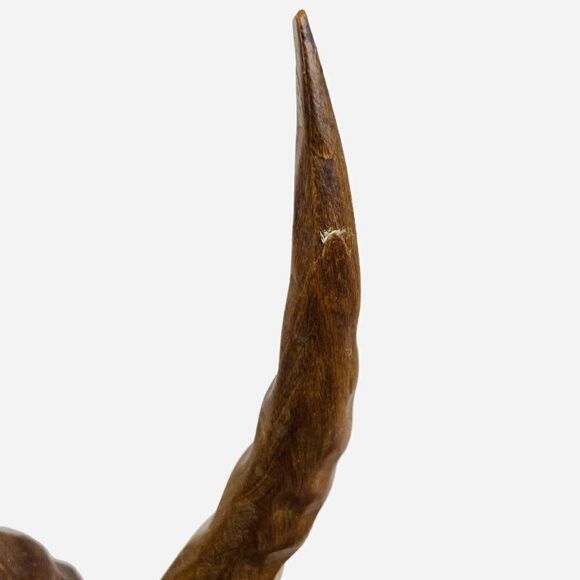 Vintage MCM Carved Natural Wood Gazelle Statue 15" African Folk Art Minimalist - Picture 9 of 12